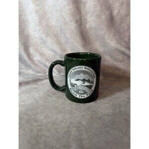 Vintage Lassen Volcanic National Park Coffee mug cup Green